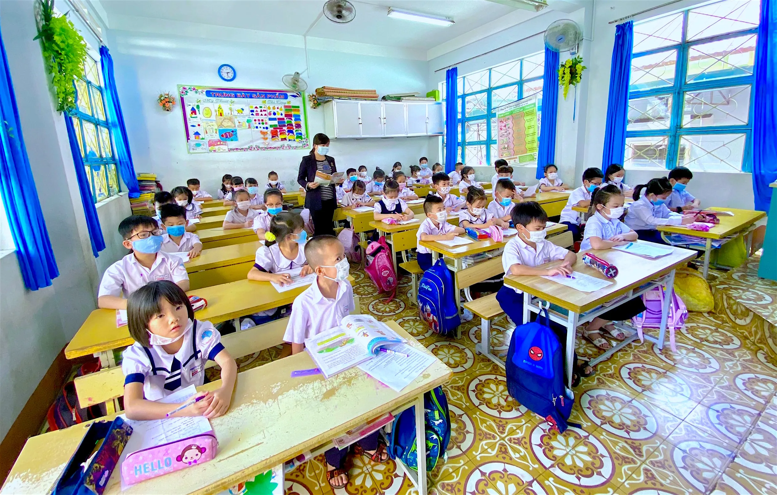 Dự kiến năm học 2021-2022, Trường Tiểu học Chu Văn An (phường Tây Sơn, TP. Pleiku) sẽ có hơn 260 học sinh lớp 2 học SGK mới. Ảnh: Hồng Thi