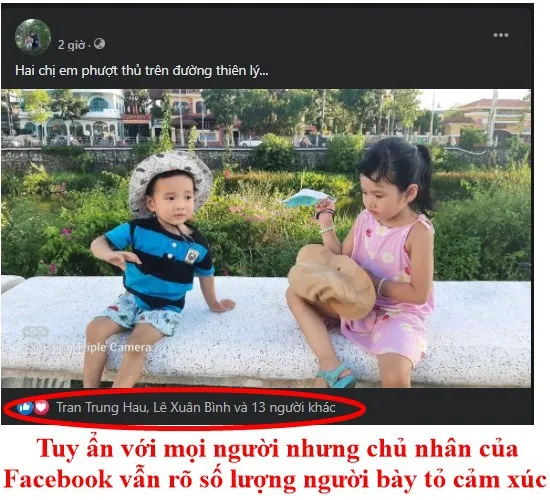 ... nhưng vẫn hiện rõ ràng ở Facebook chính chủ.