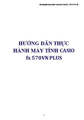 Hướng dẫn thực hành máy tính Casio fx 570VN-PLUS