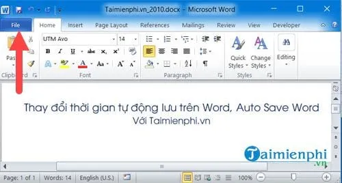 thay doi thoi gian tu dong luu tren word auto save word 5
