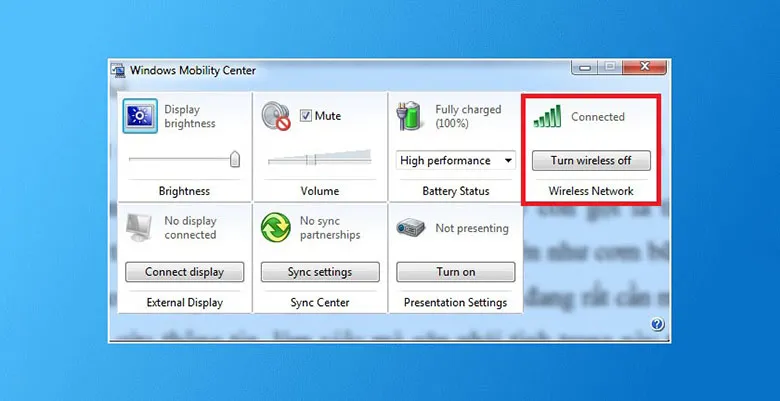 Cách kết nối wifi cho laptop Windows 7