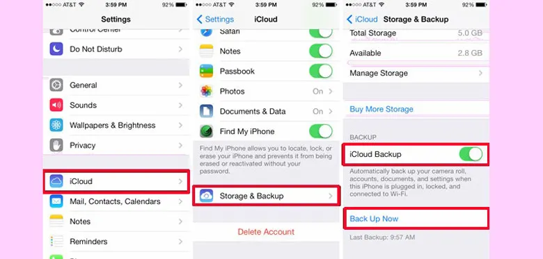 Một số lưu ý cần nên biết trước khi chạy chương trình iPhone nên sao lưu trên iCloud