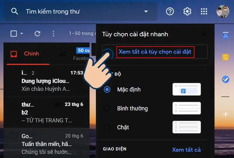 họn vào Xem tất cả tuỳ chọn cài đặt.