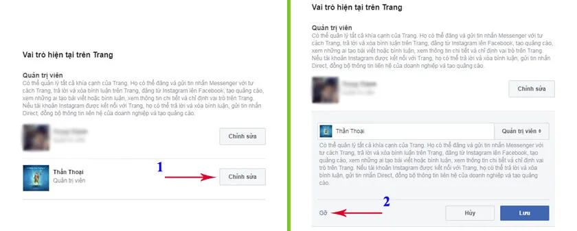 thoát khỏi quản trị viên fanpage