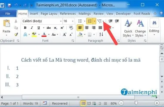 cach viet so la ma trong word danh chi muc so la ma 11