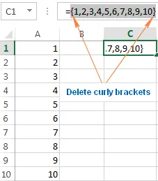 Use the TRANSPOSE function to get the range