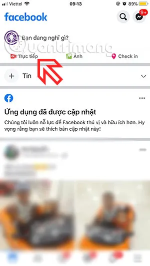 Giao diện trang chính facebook