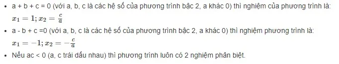 Cách giải phương trình bậc 2 và tính nhẩm nghiệm PT bậc 2