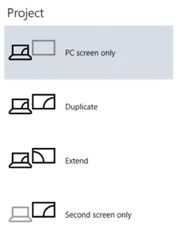 Project when using a computer running a Windows 10 OS (Chiếu khi sử dụng máy tính chạy hệ điều hành Windows 10) 