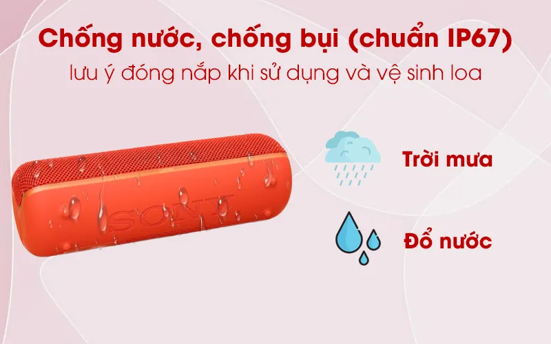 Loa bluetooth Sony SRS-XB22 chống nước đạt chuẩn IP67