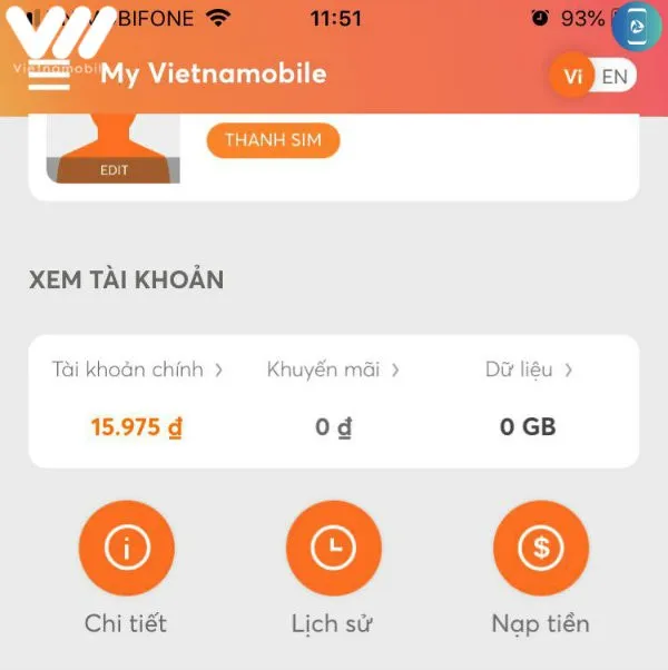 Mách bạn 4 cách kiểm tra dung lượng 4G Vietnamobile 3