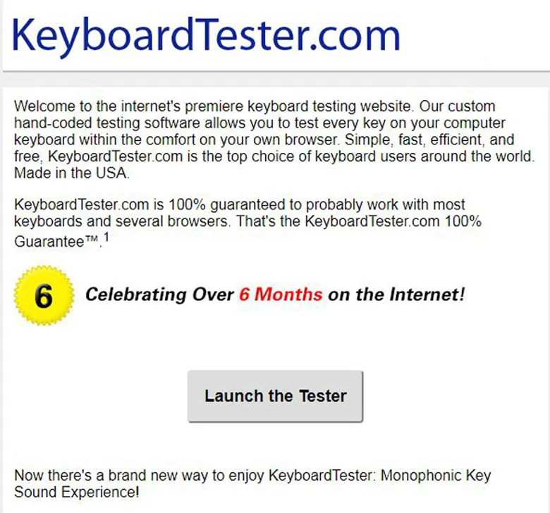 Kiểm tra bàn phím laptop sử dụng trang web keyboardtester.com cực nhanh