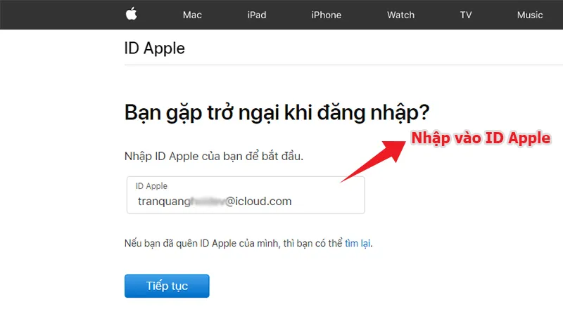 Cách lấy mật khẩu ID iCloud Apple bị mất