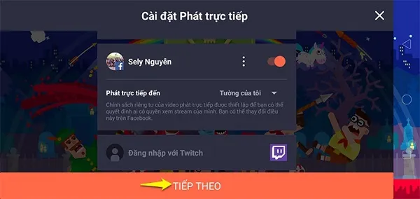 Huong dan livestream game tren facebook bang dien thoai