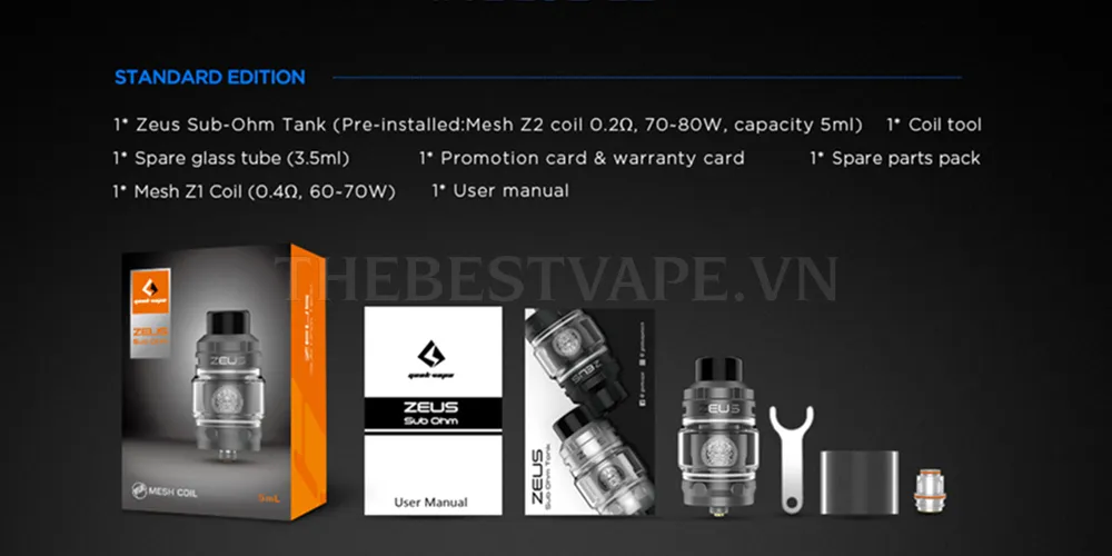 Mua Bán Vape chính hãng Geekvape  thuốc lá shisha Zeus Subohm tank