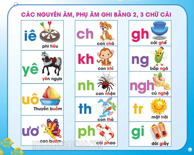 Bảng chữ cái các nguyên âm trong tiếng Việt