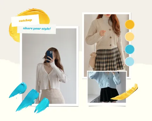 Mix chân váy với áo cardigan ngắn