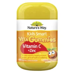 Kẹo dẻo Nature's Way Kids Smart Vita Gummies Vitamin C + Zinc 60 viên bổ sung vitamin C và kẽm cho bé