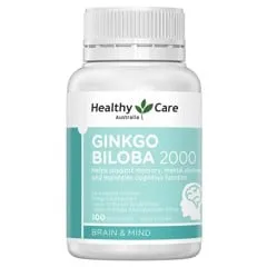 Viên uống bổ não Healthy Care Ginkgo Biloba 2000mg 100 viên của Úc [Mẫu Mới - Date 2024]