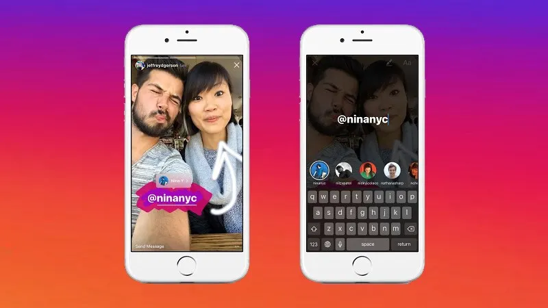 Instagram Stories- tag bạn bè vào câu chuyện