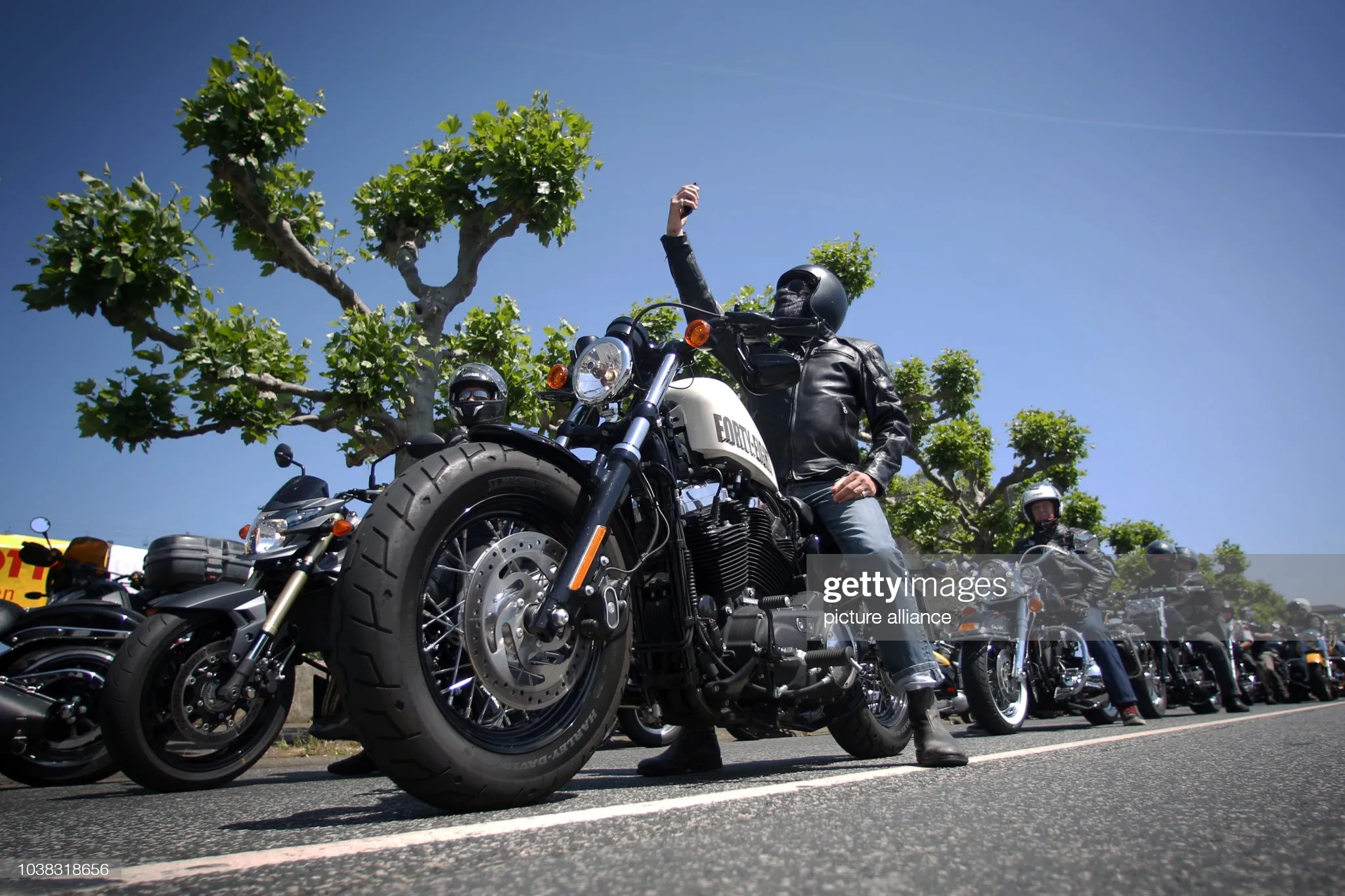 Harley convention in the Rhine Gorge : News Photo