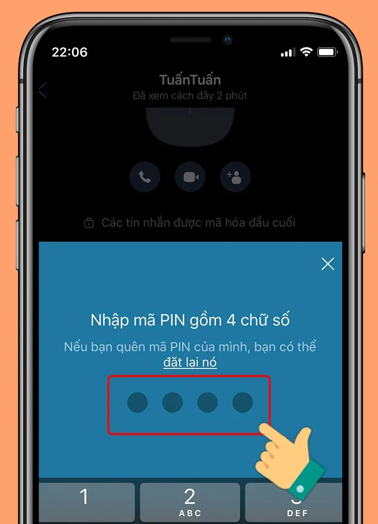 Nhập mã PIN để bỏ ẩn tin nhắn