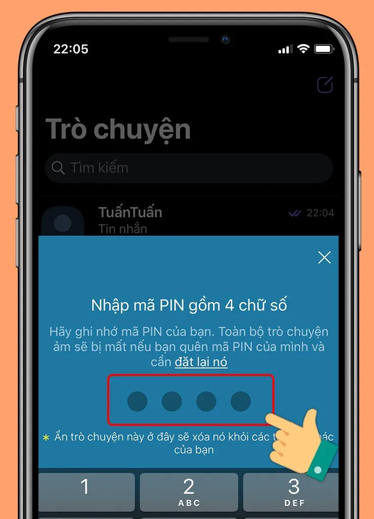 Nhập mã PIN cho cuộc trò chuyện