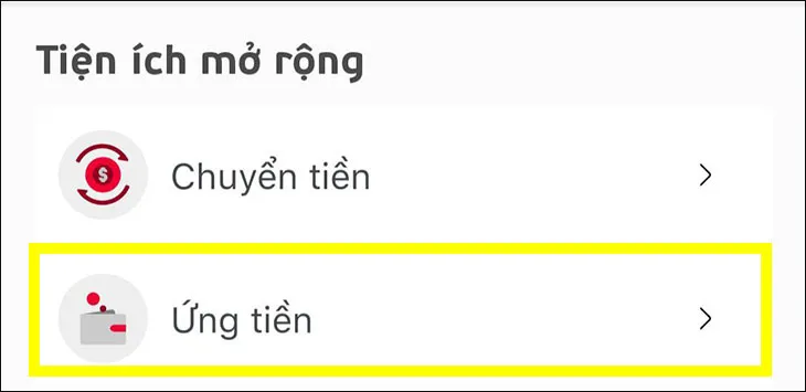 chọn Ứng tiền 