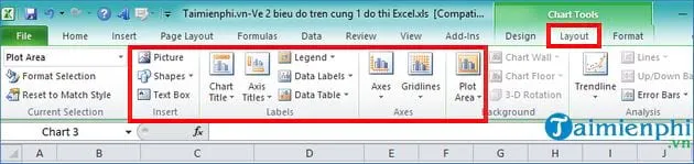 ve 2 bieu do tren cung 1 do thi trong excel 11