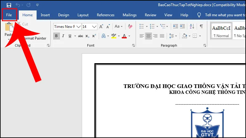 Bạn mở file Word cần chuyển sang PDF