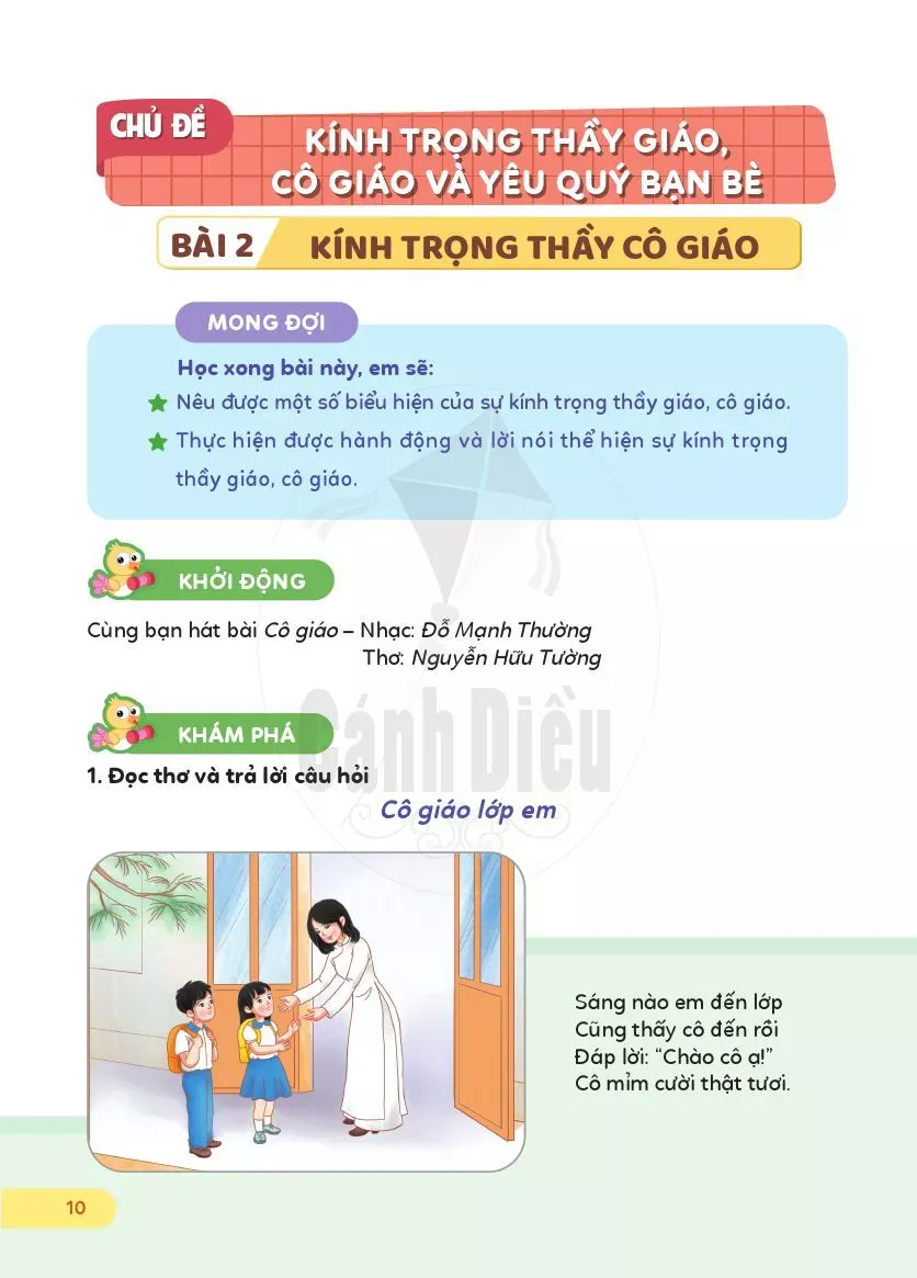 Bài 2. Kính trọng thầy cô giáo 