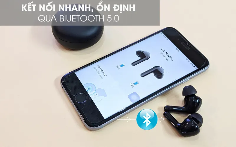 Kết nối nhanh, ổn định - Tai nghe Bluetooth True Wireless LG HBS-FN6