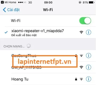 cấu hình repeater Wifi Xiaomi