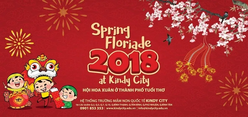 Banner rộn ràng sắc xuân