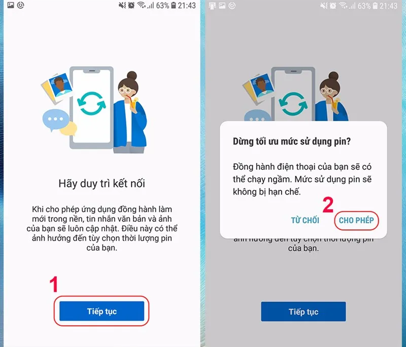 Kết nối điện thoại, máy tính bằng Your phone