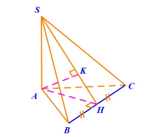 Dung hinh chieu vuong goc cua A len mat phang (SBC) voi tam giac ABC can tai A tam giac deu