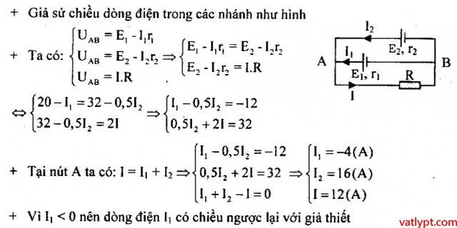 Định luật ôm cho đoạn mạch chứa nguồn, máy thu, vật lí lớp 11