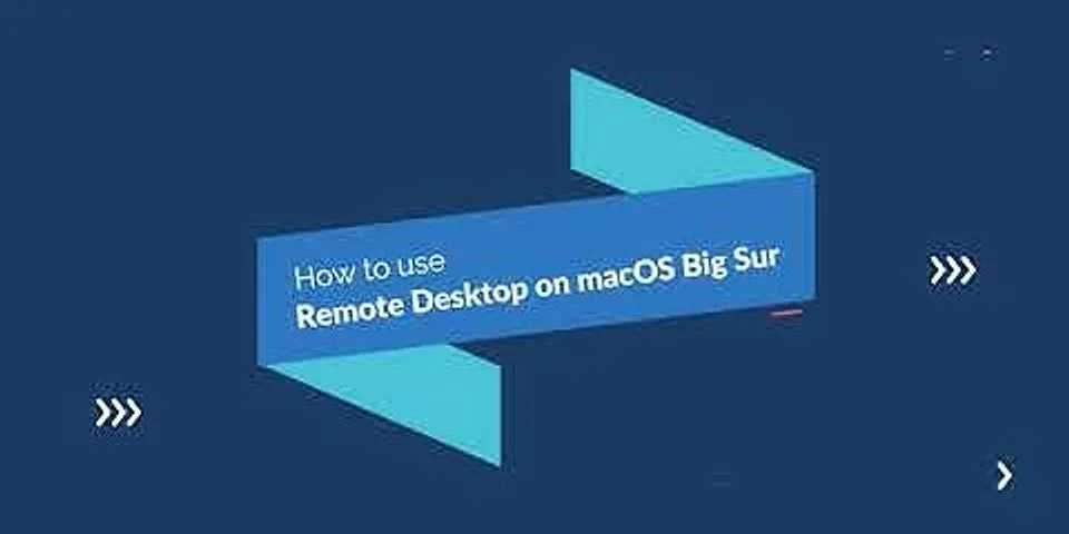 Big Sur Apple Remote Desktop