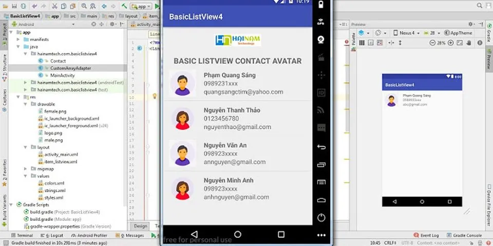 Các thuộc tính của ListView trong Android