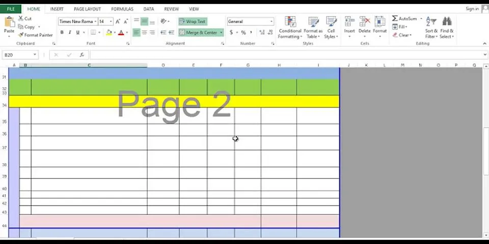 Cách hiển thị trang in trong Excel