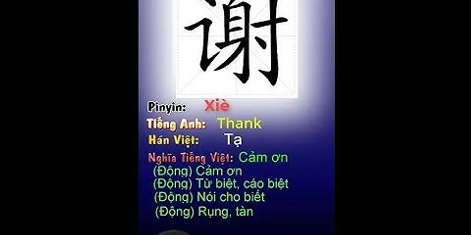 Cách viết chữ cảm ơn tiếng Trung