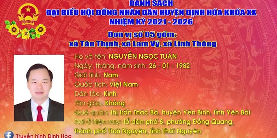 Danh sách đại biểu Hội đồng nhân dân tỉnh Bình Định