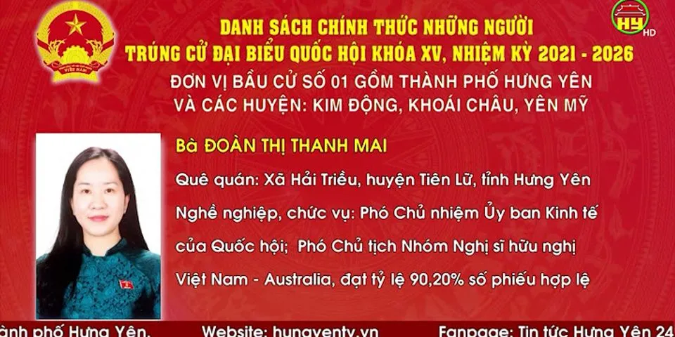 Danh sách trúng cử đại biểu Quốc hội tỉnh Ninh Thuận