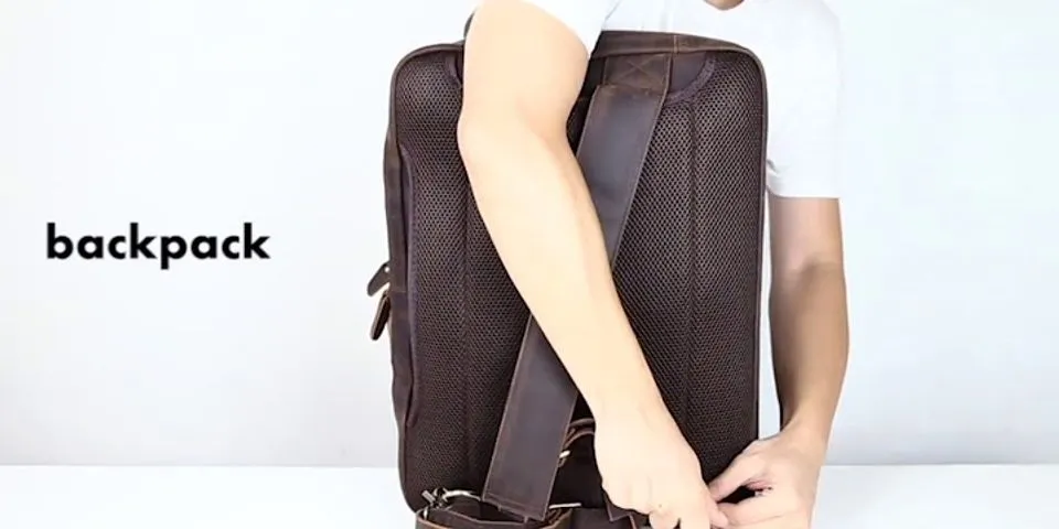 Leather backpack for 17 inch laptop