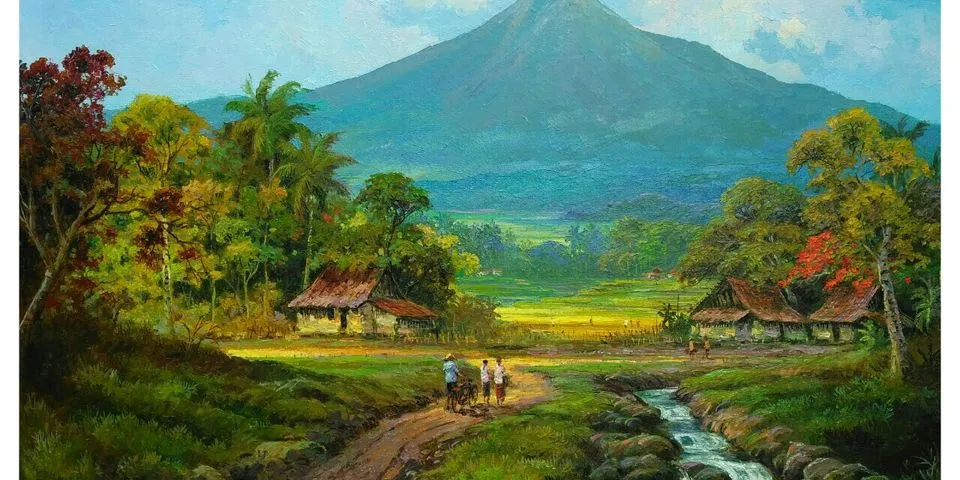 Top 10 lukisan pegunungan adalah contoh karya seni rupa bertema