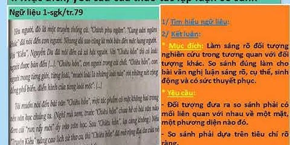 Việt bài văn có thao tác lập luận so sánh