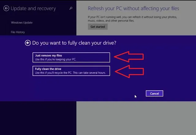 Hướng dẫn Reset Windows 8.1- Bước 3