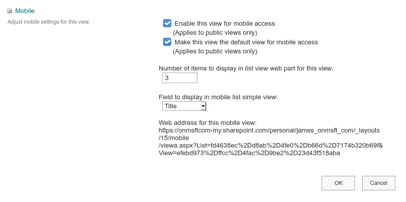 Screenshot of configuring a Microsoft Lists list using the SharePoint settings interface