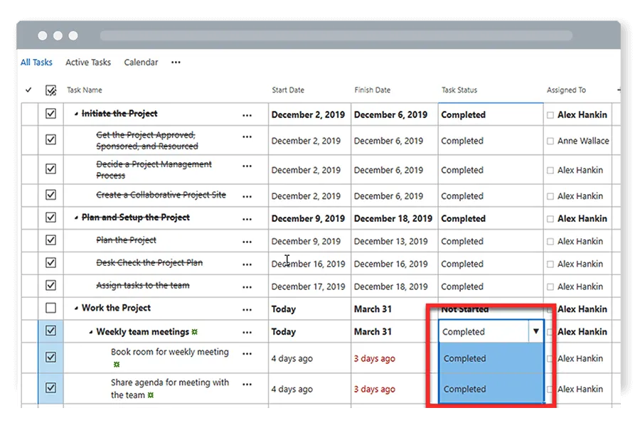 Free Template Edit Task List