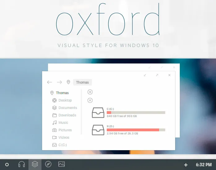 Oxford - theme đẹp cho win 10